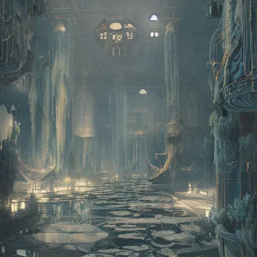 Image similar to kodak portra 8 0 0, infinitely detailed hd scenery ambience from nier automata, dream design, relief concept, majestic dream scenery smooth, sharp focus, an ultrafine detailed illustration by james jean, intricate linework, octane render, by ruan jia and nier automata detailed cybermagic atmospherics