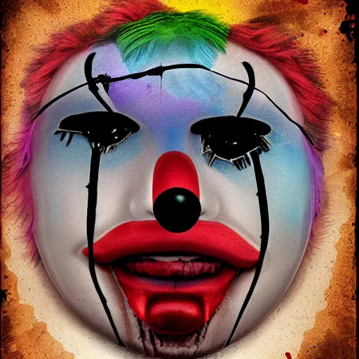 Prompt: 🤡, digital art, surreal