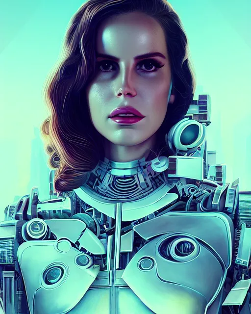 Prompt: portrait of lana del rey as a cyborg. intricate abstract. intricate artwork. by tooth wu, wlop, beeple, dan mumford. dramatic octane render, trending on artstation, greg rutkowski very coherent symmetrical artwork. cinematic, key art, hyper realism, high detail, octane render, 8 k, iridescent accents