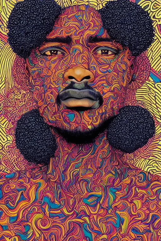 symmetry, James Jean artwork, african man, curly hair, | Stable ...