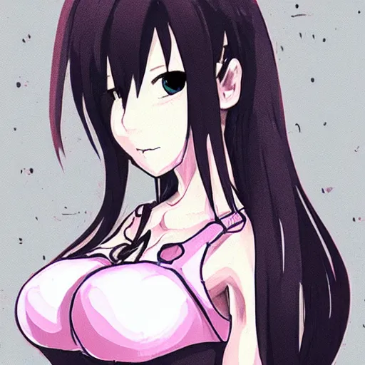 Prompt: high quality art of tifa lockhart in harajuku fashion, trending on artstartion