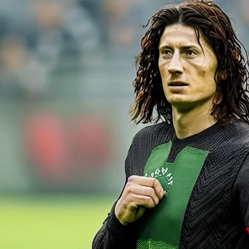 Prompt: robert lewandowski as aragorn