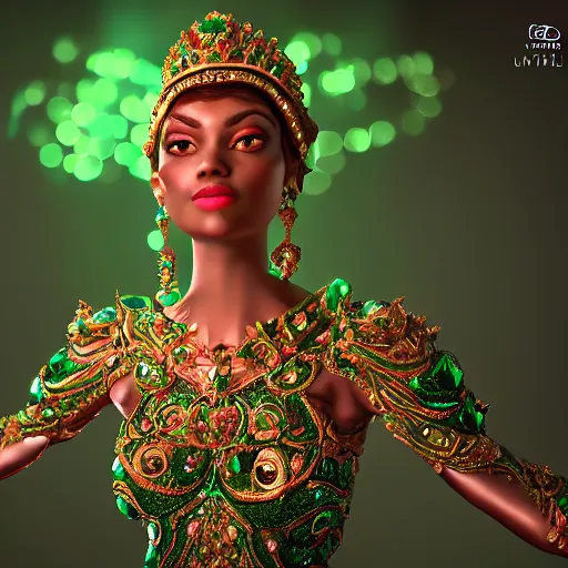 Image similar to wonderful princess of emeralds with fair skin, ornate, 8 k, gorgeous, intricate, detailed, accent lighting, dramatic lighting, octane render