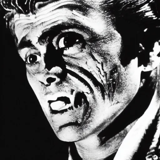 Prompt: james dean as frankenstein's monster. frankenstein's monster as james dean. handsome frankenstein, beatnik frankenstein, rebel frankenstein