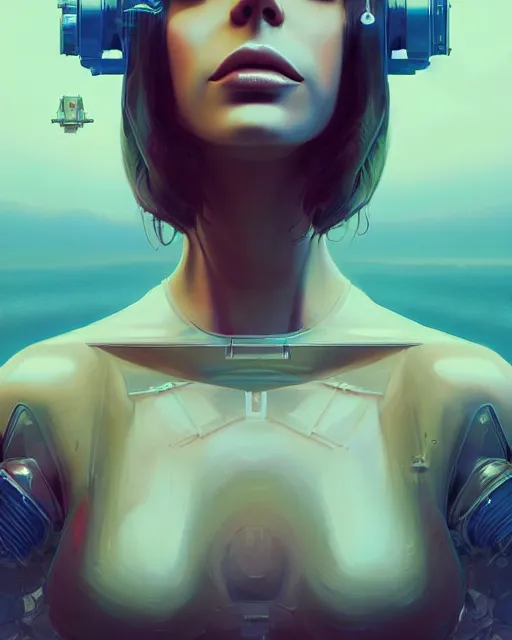 Image similar to portrait of lana del rey as a cyborg. intricate abstract. intricate artwork, by tooth wu, wlop, beeple, dan mumford. concept art, octane render, trending on artstation, greg rutkowski very coherent symmetrical artwork. cinematic, key art, hyper realism, high detail, octane render, 8 k, iridescent accents