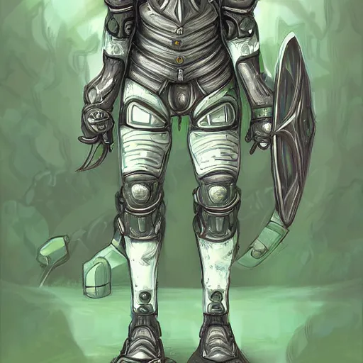 Prompt: lunarpunk knight, digital art