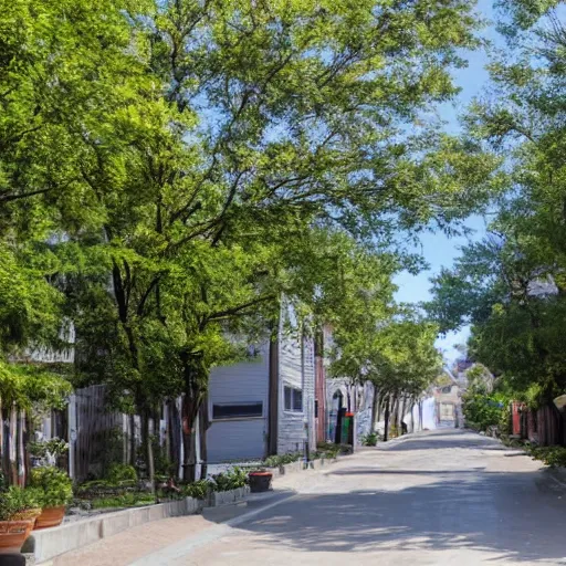 Image similar to a residential street with a ceiling over the street