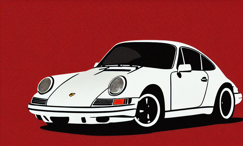 Image similar to pop art illustration of a porsche 9 1 1, adobe illustrator