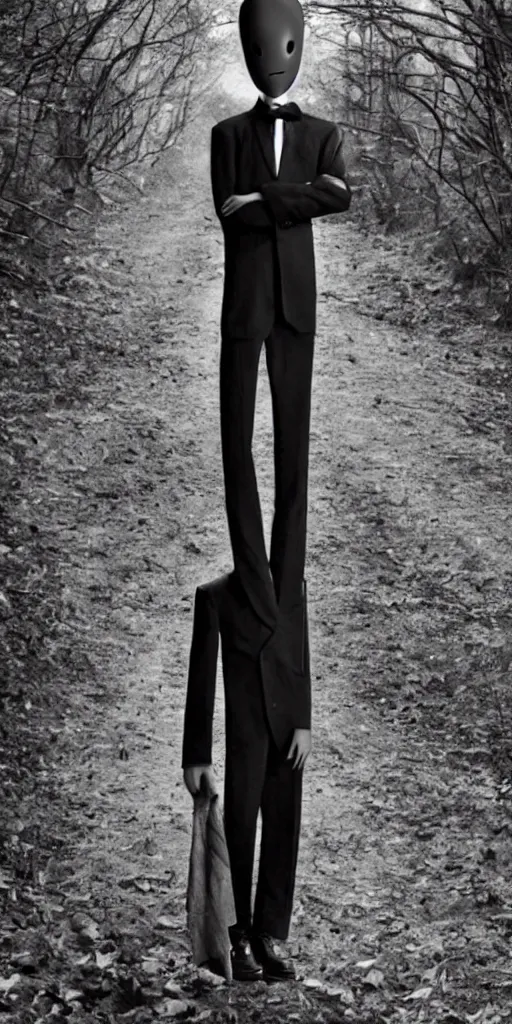 Image similar to Photograph of Slenderman featured in the GQ Magazine, professional photoshoot, award winning photography, 4KHD