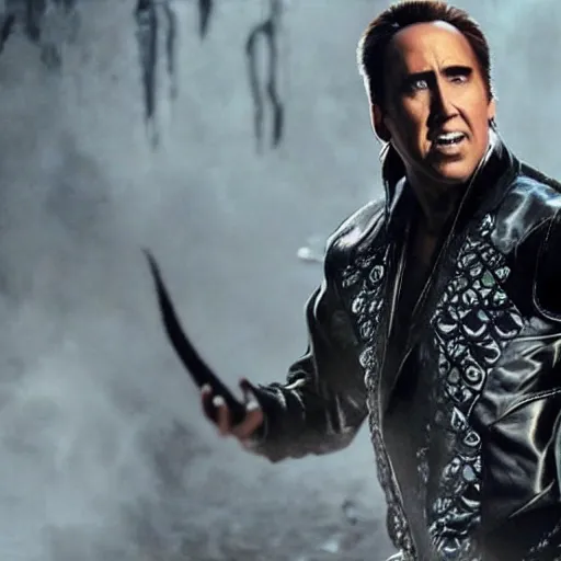 Prompt: Nicholas Cage as Johnny Cage, mortal kombat