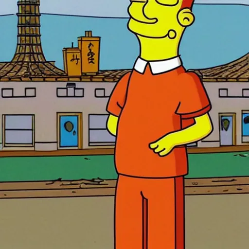 Image similar to chinese boy with buzz cut, simpsons style