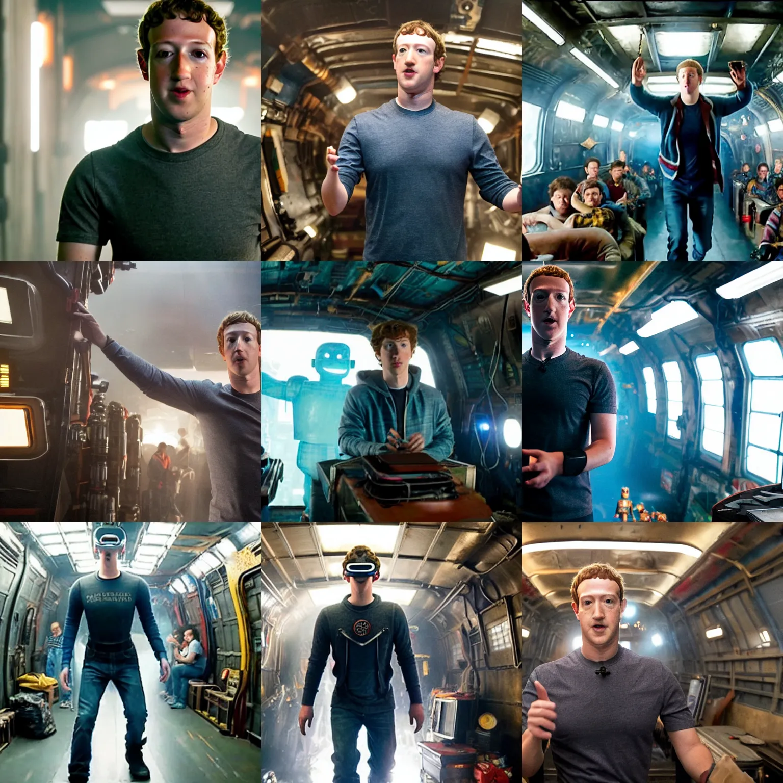 Prompt: Movie still of Mark Zuckerberg in Ready Player One