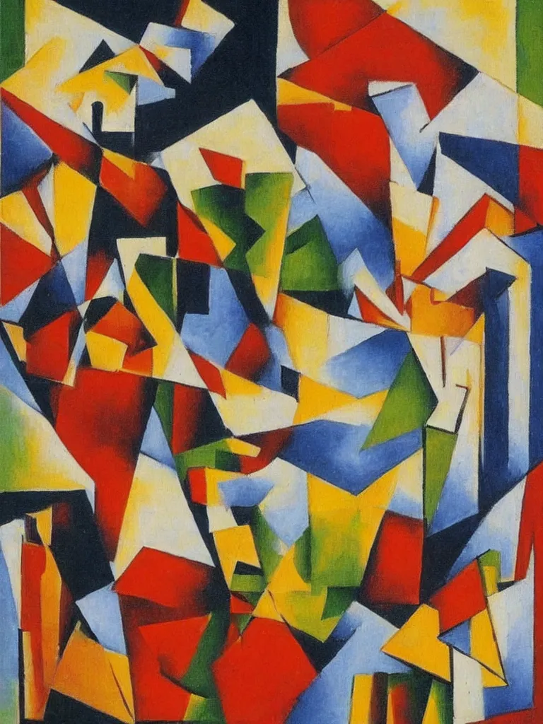 Prompt: a cubism painting by louis lozowick,