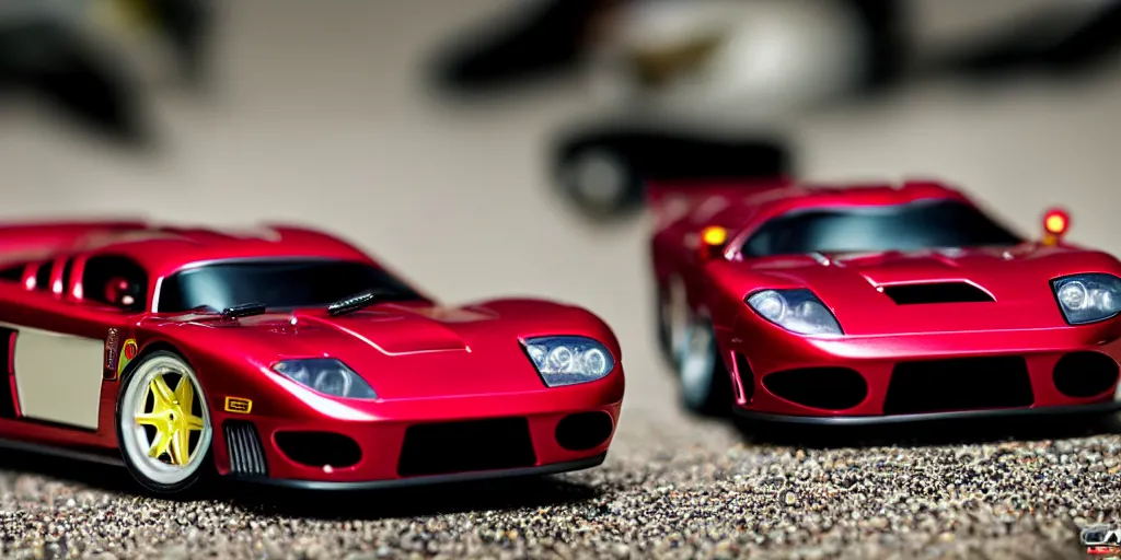 Image similar to photograph. Hot Wheels, SALEEN S7, cinematic, 8k, depth of field, bokeh