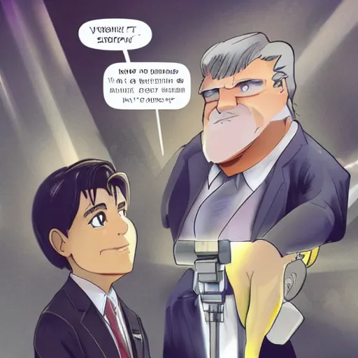 Image similar to sean hannity runs fox news ， by makoto shinkai