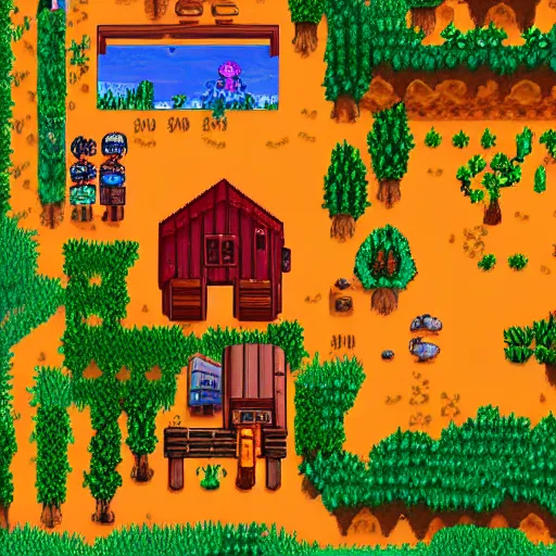 Image similar to concept art of stardew valley, digital art, beautiful, 8k hd