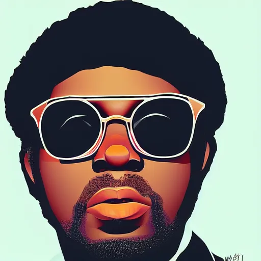 Image similar to curtis mayfield by ilya kuvshinov, rossdraw