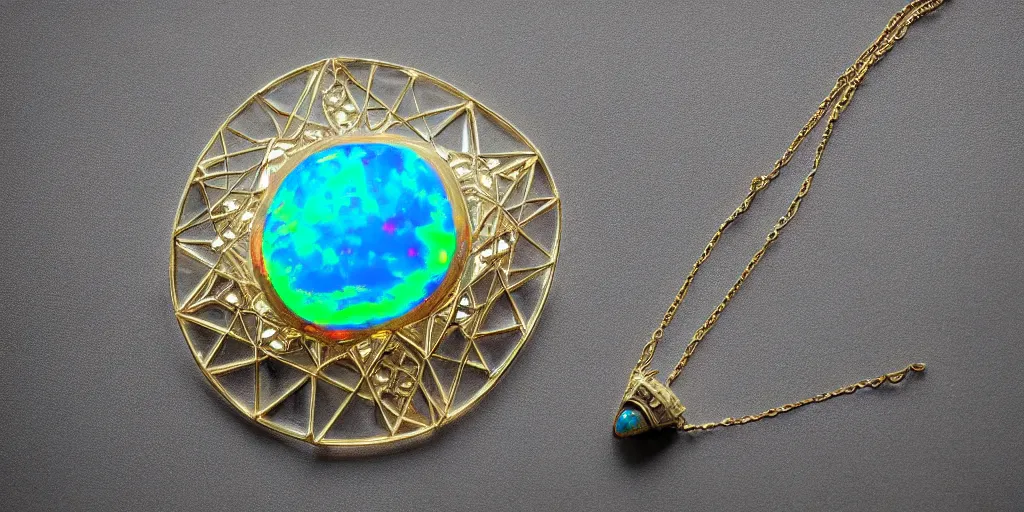 Prompt: opal crystal, orb, jewelry , scarab, complex sacred geometry , artstation, 8k, highly detailed, art deco, relic, elegant, art noveau