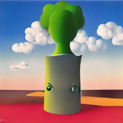 Prompt: The only colab between Tarsila do Amaral and Rene Magritte