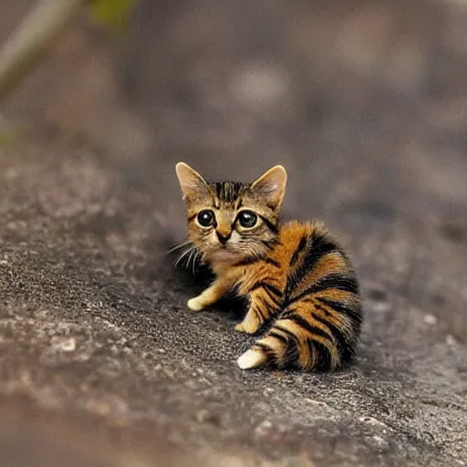 Image similar to photo of world's smallest cat the size of a honeybee, bee with the face of a cat