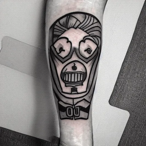 Image similar to 1930s' cartoon style tattoo