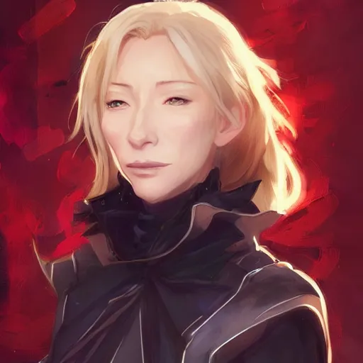 Image similar to An anime portrait of cate blanchett , by Stanley Artgerm Lau, WLOP, Rossdraws, James Jean, Andrei Riabovitchev, Marc Simonetti, and Sakimichan, tranding on artstation