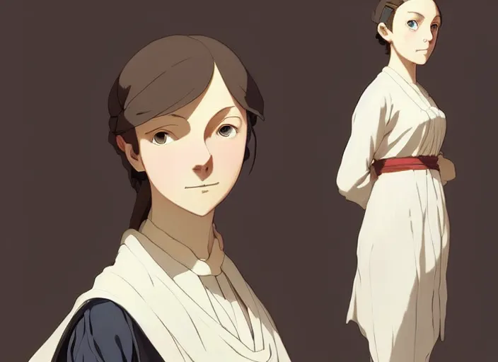 Image similar to 1 8 3 5 florence nightingale as adolescent, character face study, faces only, concept art finely detailed perfect art, painted by greg rutkowski makoto shinkai takashi takeuchi studio ghibli, pinterest, cevagraf comics