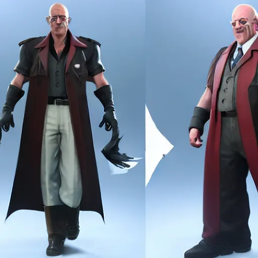 Prompt: the incredible dr. pol in final fantasy vii remake, bald with white mustache, happy expression, character render, full body shot, highly detailed, in game render