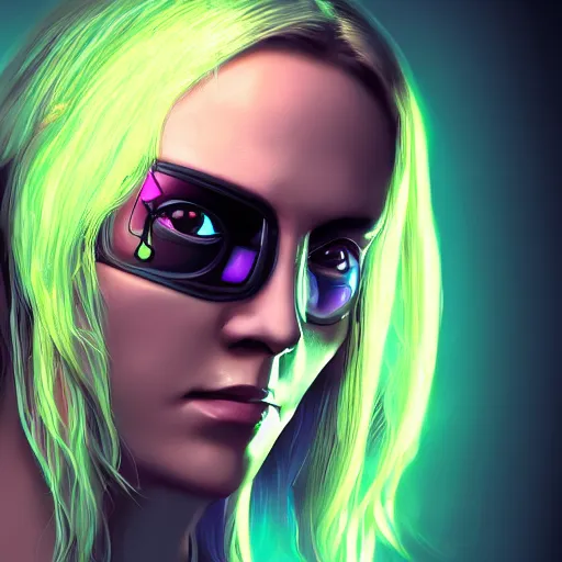 Image similar to a high definition portrait of a cyberpunk woman