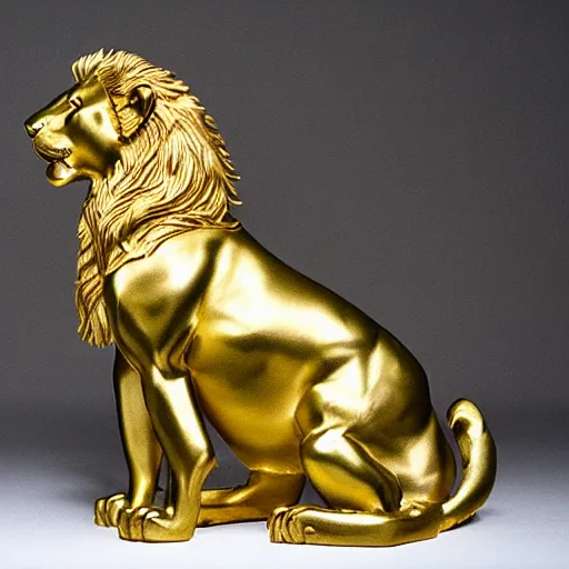 Image similar to golden lion sculpture