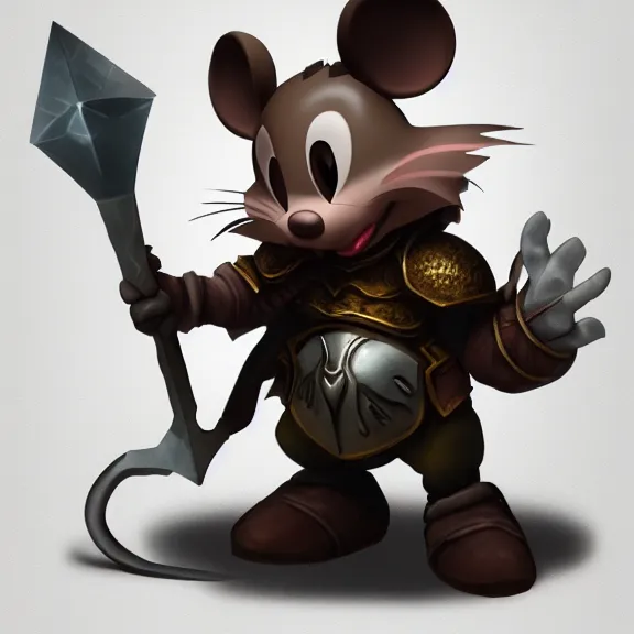 Image similar to anthropomorphic warrior mouse with armor reaching for floating crystal, RPG Portrait, trending on Artstation, Pose Study, Photorealistic, ultra detailed, award winning