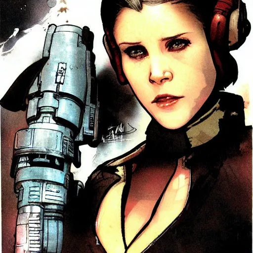 Image similar to Princess Leia by Yoji Shinkawa