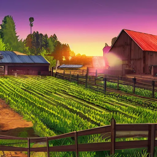 Image similar to cabbage farm, gta 5 loading screen poster, artstation, picturesque, visual novel