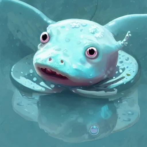 Image similar to a cute blue axolotl, imaginatio, digital art, concept art, ultra realistic, detailed, sharp image, full of details, super cute, little baby