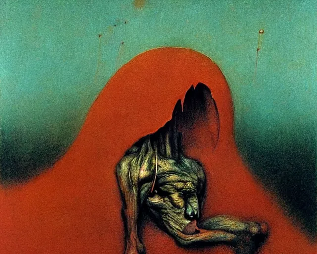 Prompt: by francis bacon, beksinski, mystical redscale photography evocative. teeth, teeth, teeth, teeth, teeth, teeth, teeth, teeth