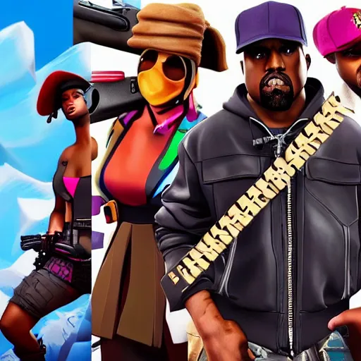 Image similar to kanye west fortnite collaboration