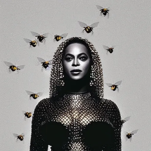 Image similar to beyonce as a bee hybrid