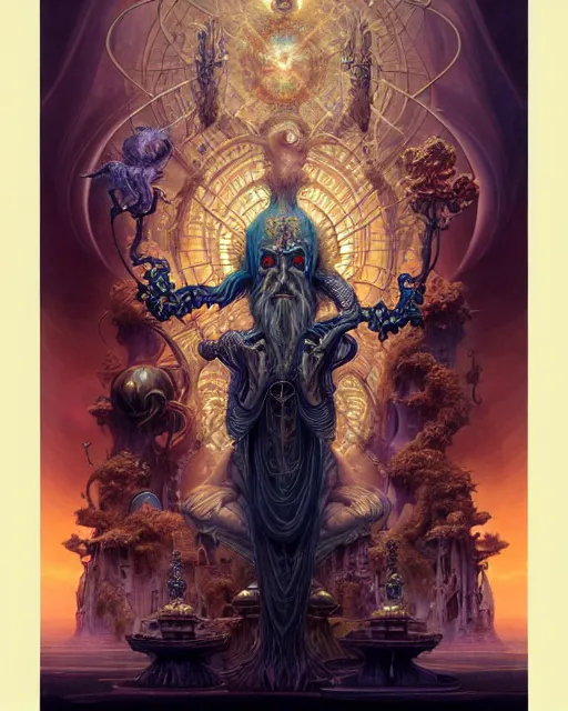 Prompt: a portrait of the hierophant, fantasy portrait made of fractals, ultra realistic, wide angle, intricate details, the fifth element artifacts, highly detailed by peter mohrbacher, hajime sorayama, wayne barlowe, boris vallejo, aaron horkey, gaston bussiere, craig mullins