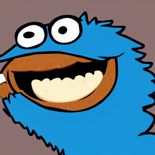 Image similar to cookie monster holding a light samer, anime style.