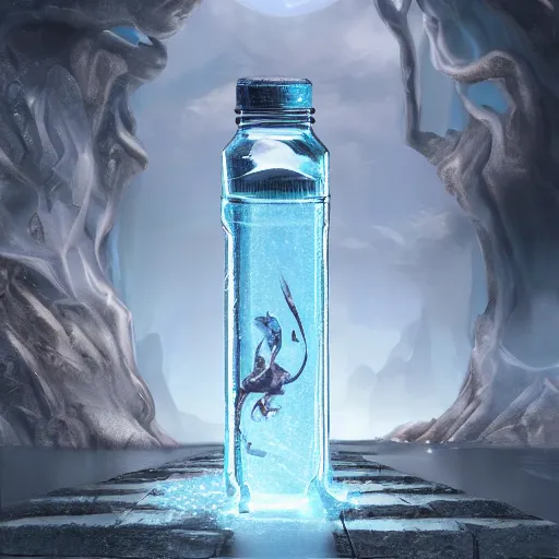 Image similar to highly secured water bottle containing entire unviverse, high detail, fantasy art, concept art, 4 k, ultra detail, computer art