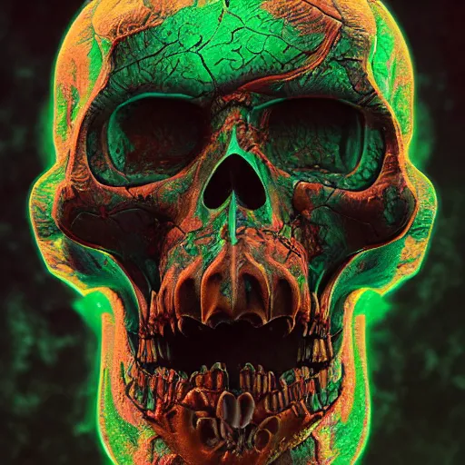 Image similar to portrait_of_a_melting_skull._intricate_abstract._psychedelic_liquod_embossed_intricate_artwork._by_Tooth_Wu_wlop_beeple_dan_mumford._octane_render_trending_on_artstat