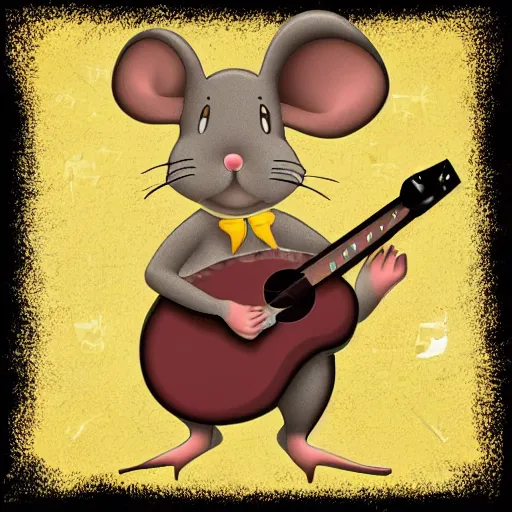 Prompt: spanish mouse with a guitar