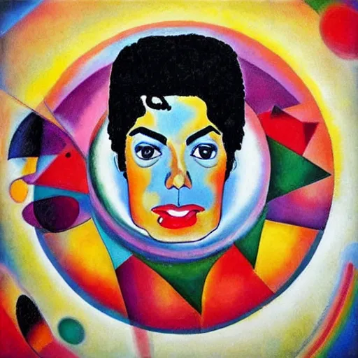 Prompt: Michael Jackson in the style of Kandinsky