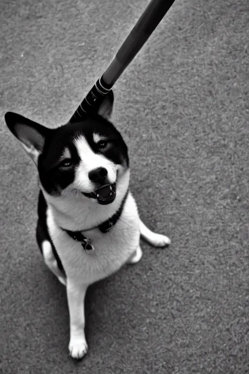 Image similar to 📷 shiba _ inu wielding baseball _ bat, canine photography, dramatic shot, very detailed, 4 k ✨