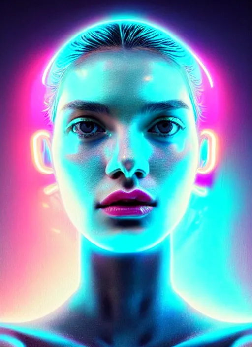 Image similar to a highly detailed photo of very intricate female face full body portrait, futurism, rococo cyber neon lighting, detailed futuristic fibonacci jewelry, profile posing, hyper photorealistic, crispy quality, digital photography, trending in pinterest, cinematic, 4 k ultra hd, art by pascal blanche, art by greg rutkowski, art by artgerm,