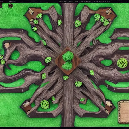 Image similar to top down view of a tree for a D&D battle map