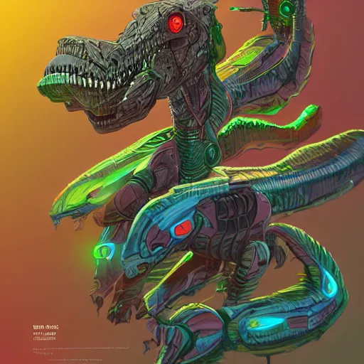 Image similar to futuristic alien race fighting dinosaurs, d & d style, trending on artstation, colorful, intricate, art by kev chan