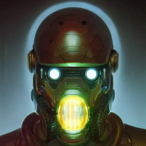 Image similar to a hyper - realistic character concept art portrait of a robotic being with multiple body parts that emit colored lights, depth of field background, artstation, award - winning realistic sci - fi concept art by jim burns and greg rutkowski, beksinski, a realism masterpiece, james gilleard, bruegel, alphonse mucha, and yoshitaka amano.