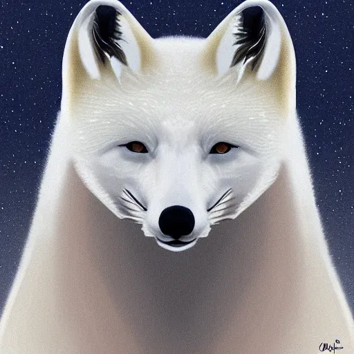 Image similar to portrait of a polar fox, Digital Art