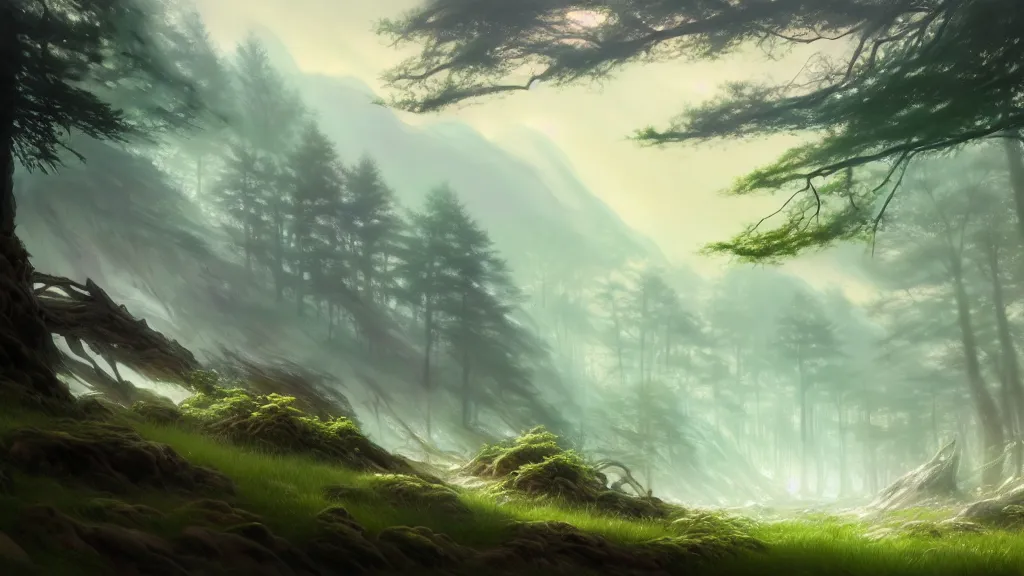 Image similar to forest clearing landscape, pastel color tones, fantasy, elegant, highly detailed, digital painting, artstation, concept art, smooth, sharp focus, illustration, wide angle, artbook, wallpaper, splash art, promo art, soul calibur, league of legends, art by artgerm and greg rutkowski and bo chen and jin xiaodi